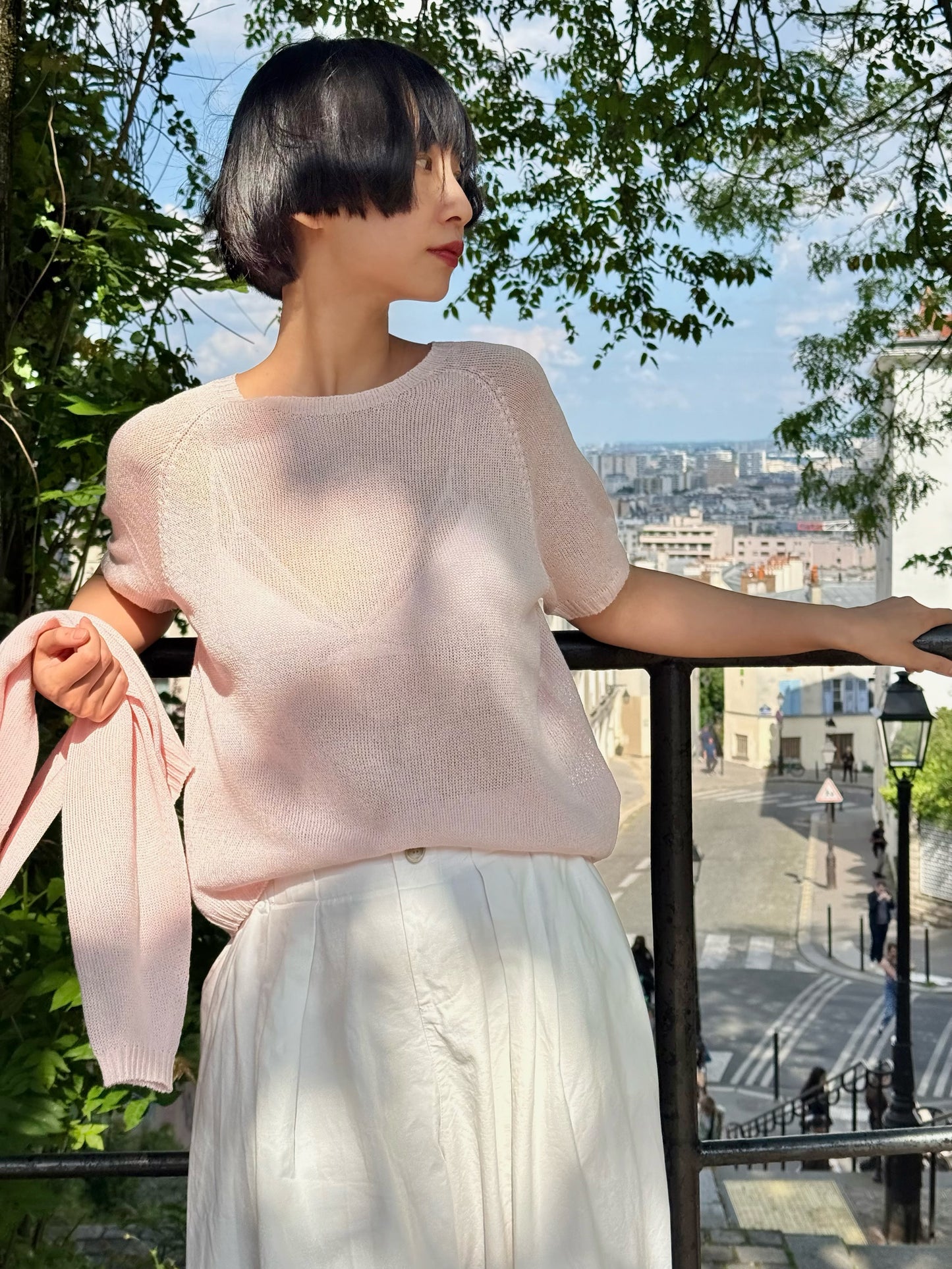Paper-silk Short-sleeve Lightknit