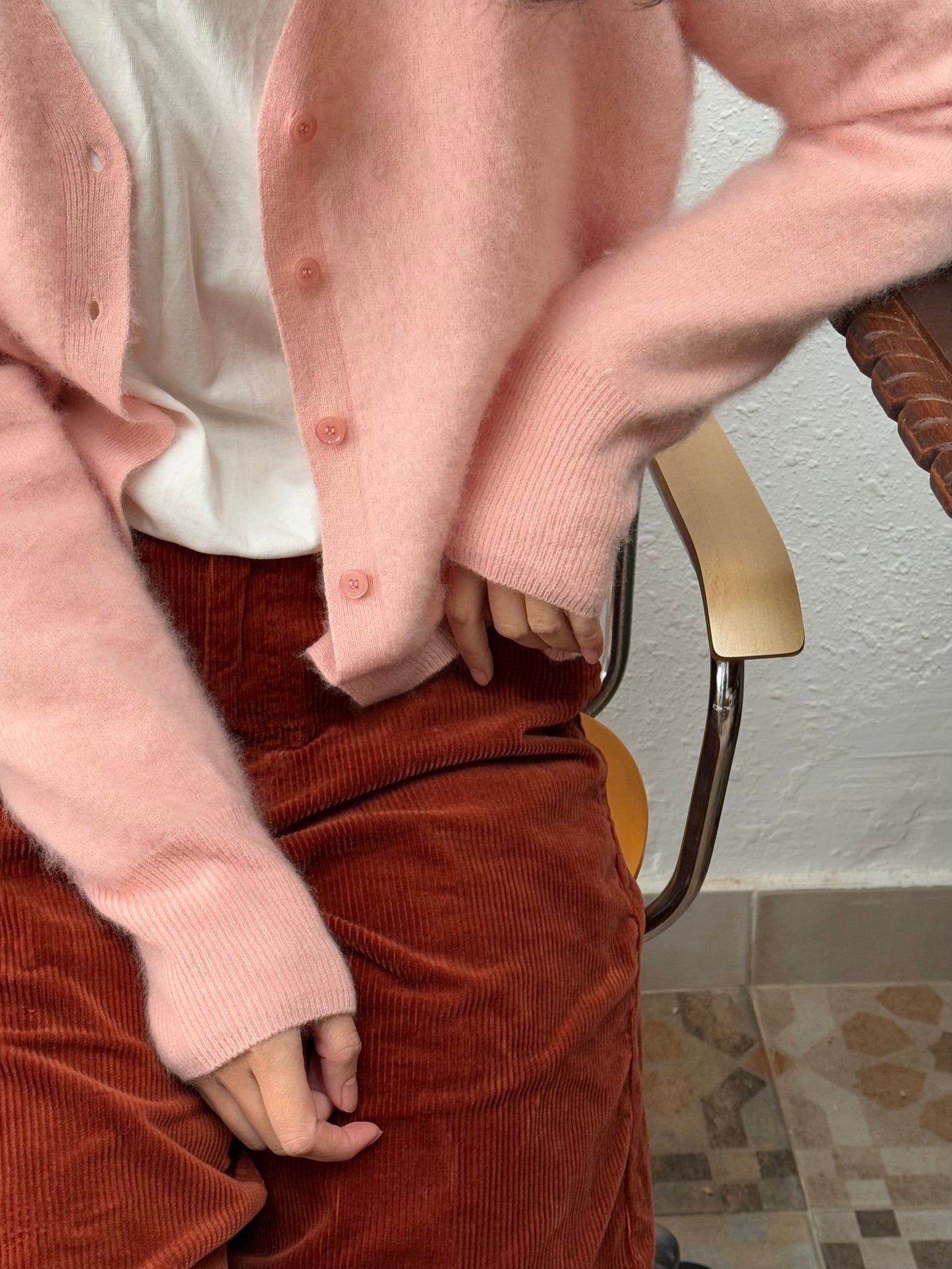 100%wool cardigan-long hair