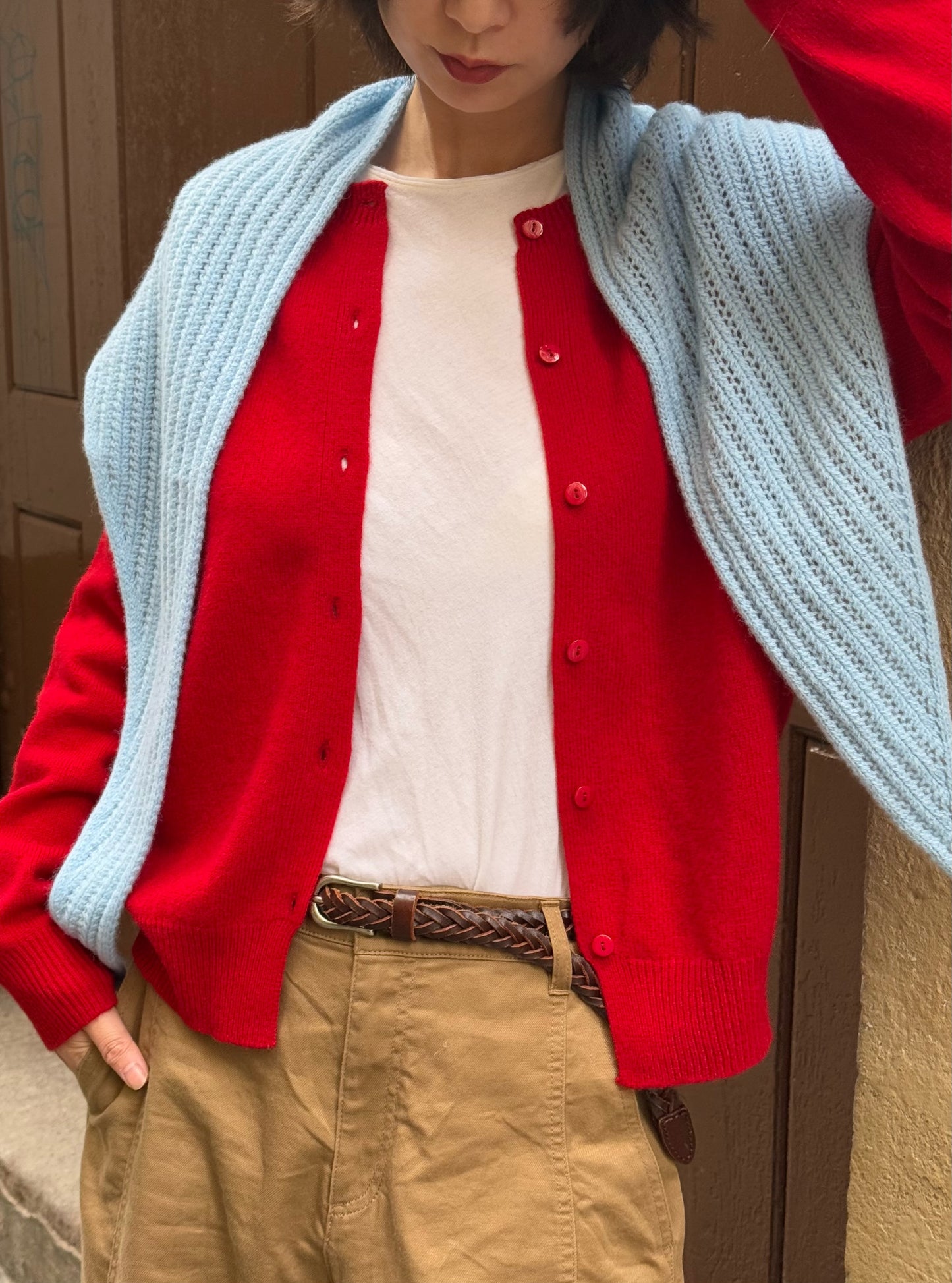100%wool basic cardigan