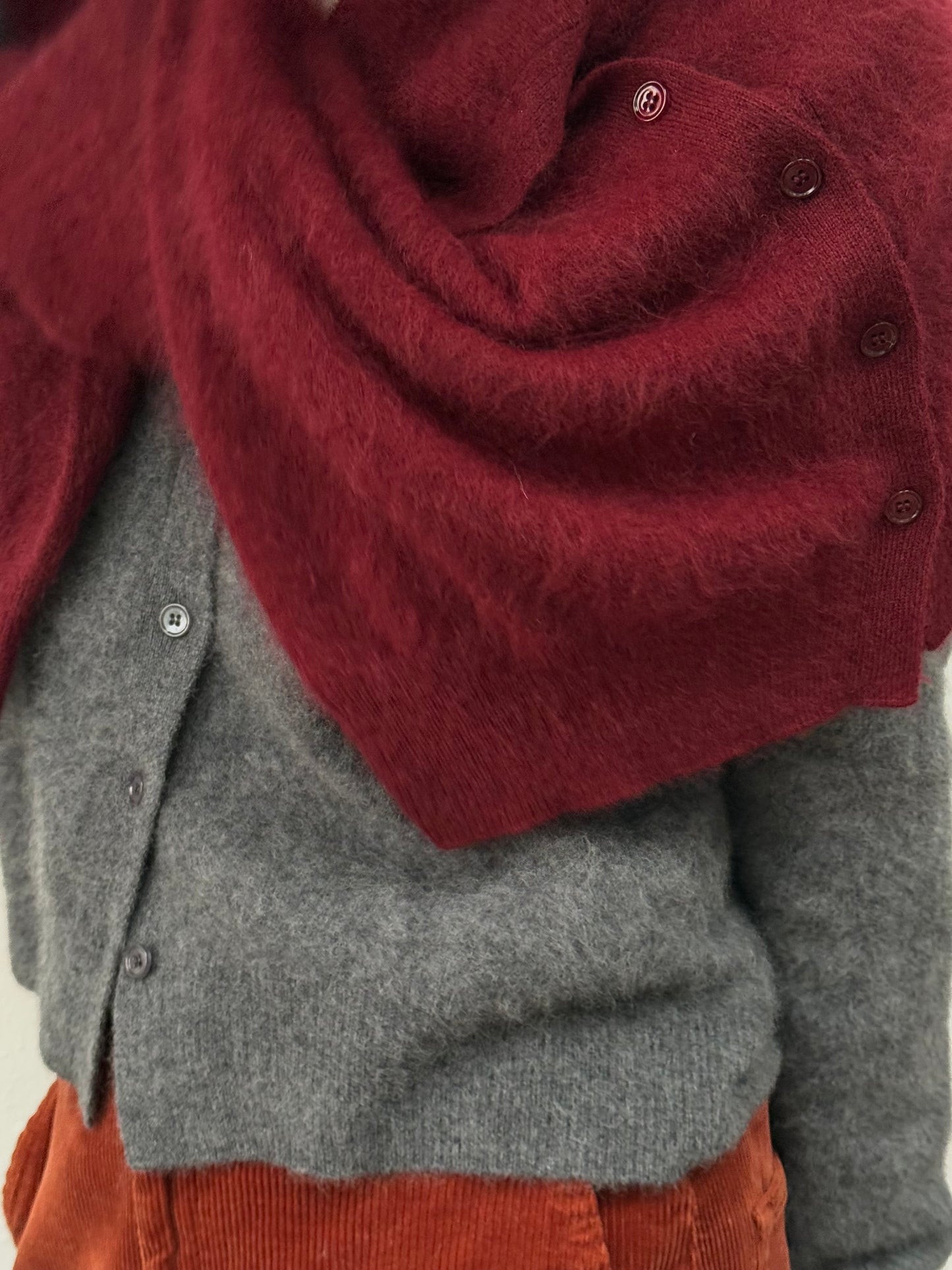 100%wool cardigan-long hair