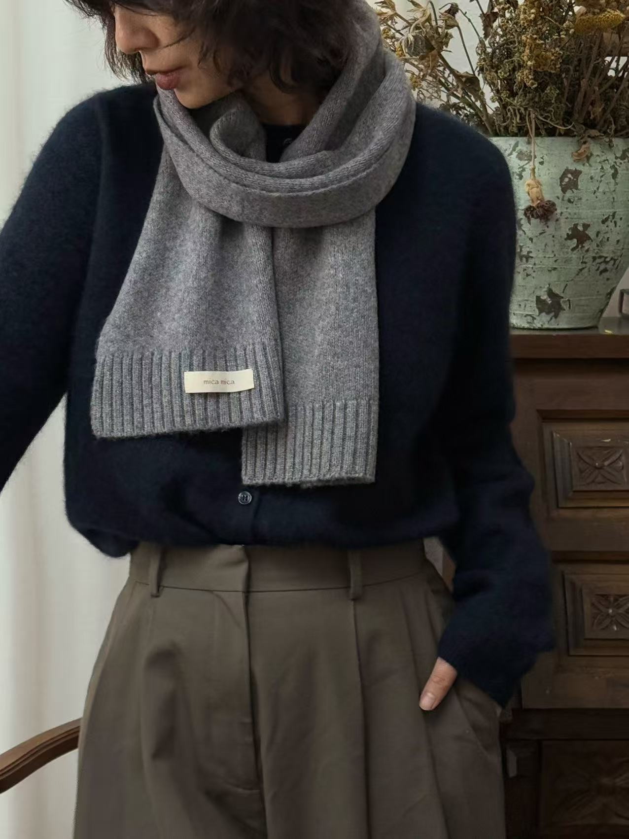 100%wool long scarf