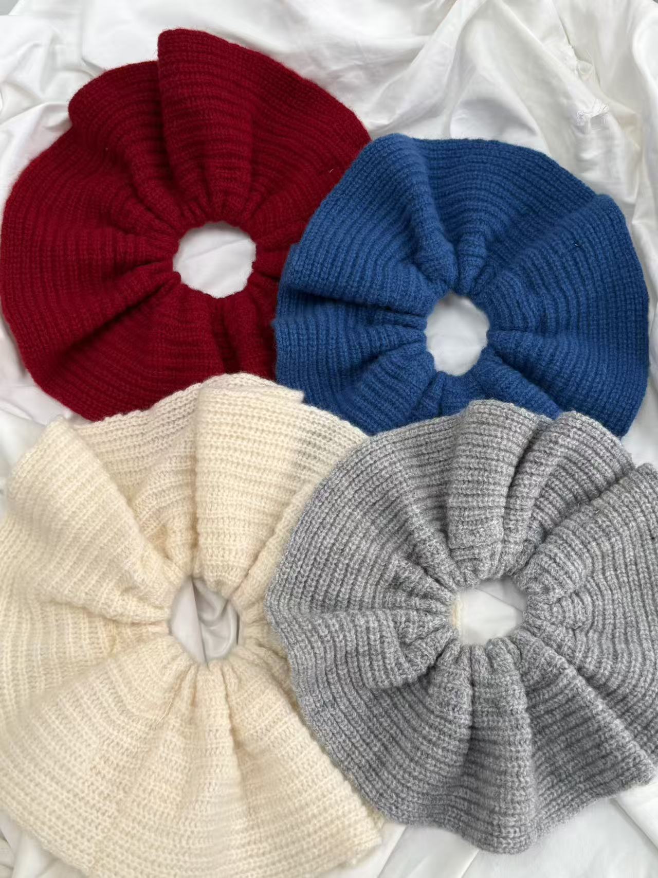 100%wool weave scrunchie