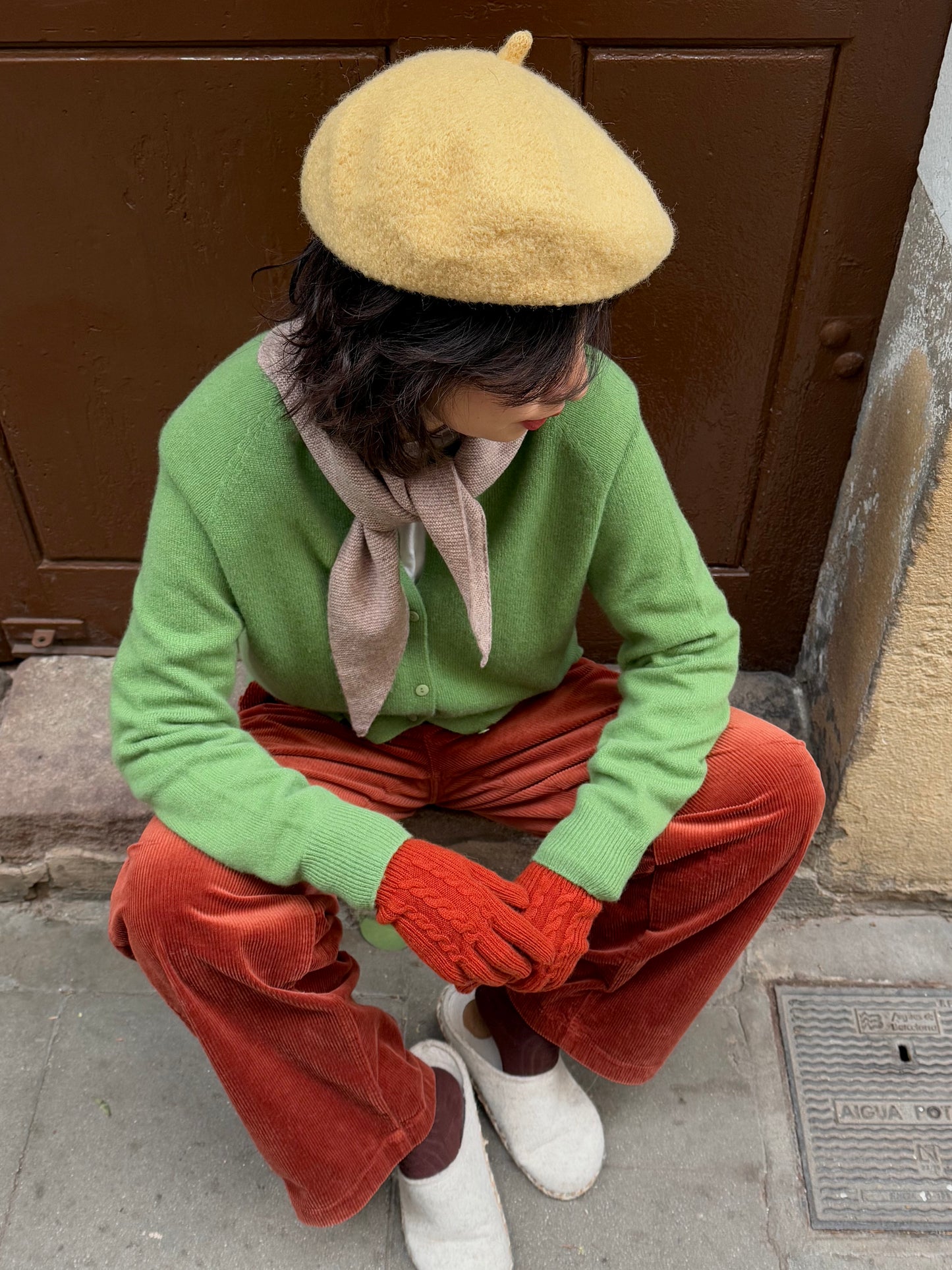 100%wool basic cardigan