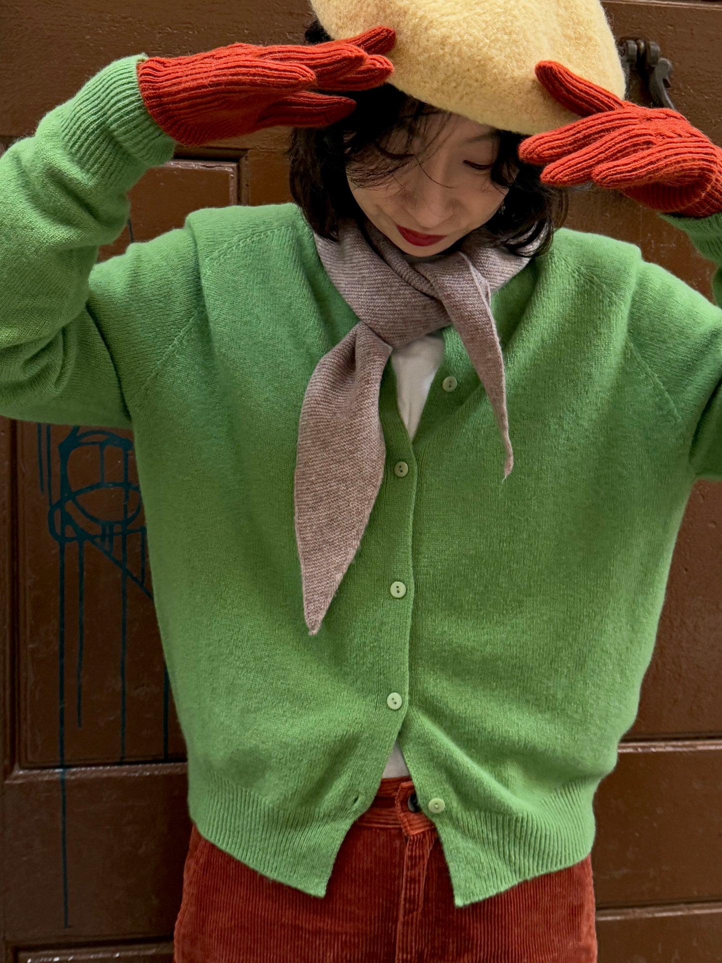 100%wool basic cardigan