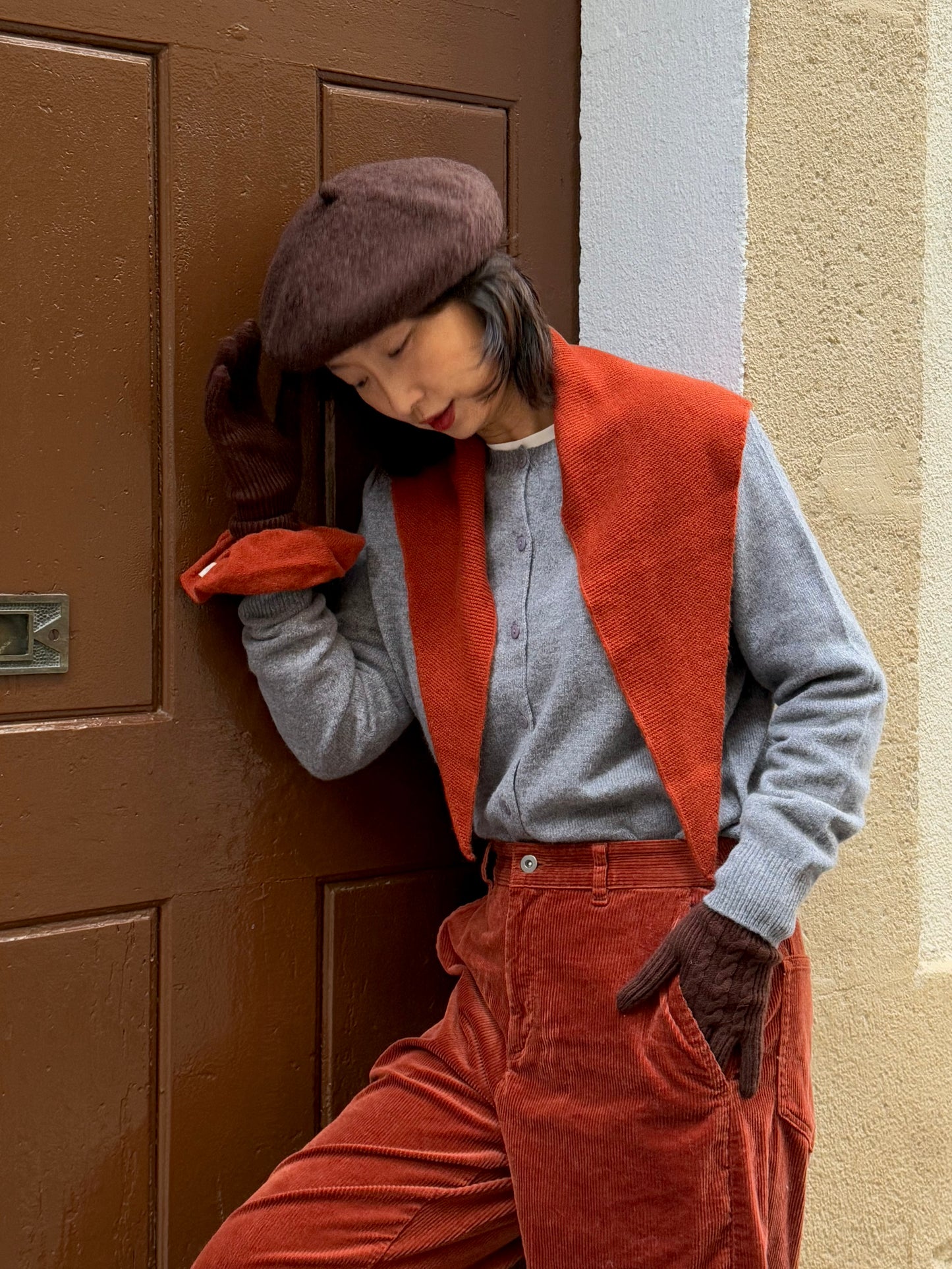 100%wool basic cardigan