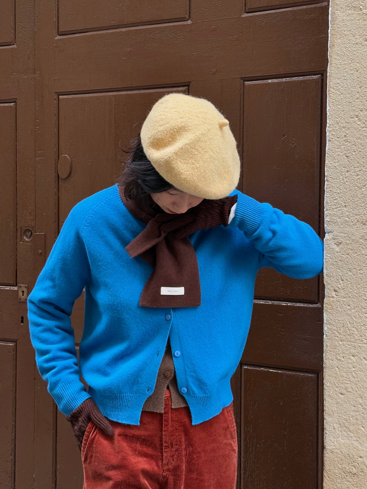 100%wool basic cardigan