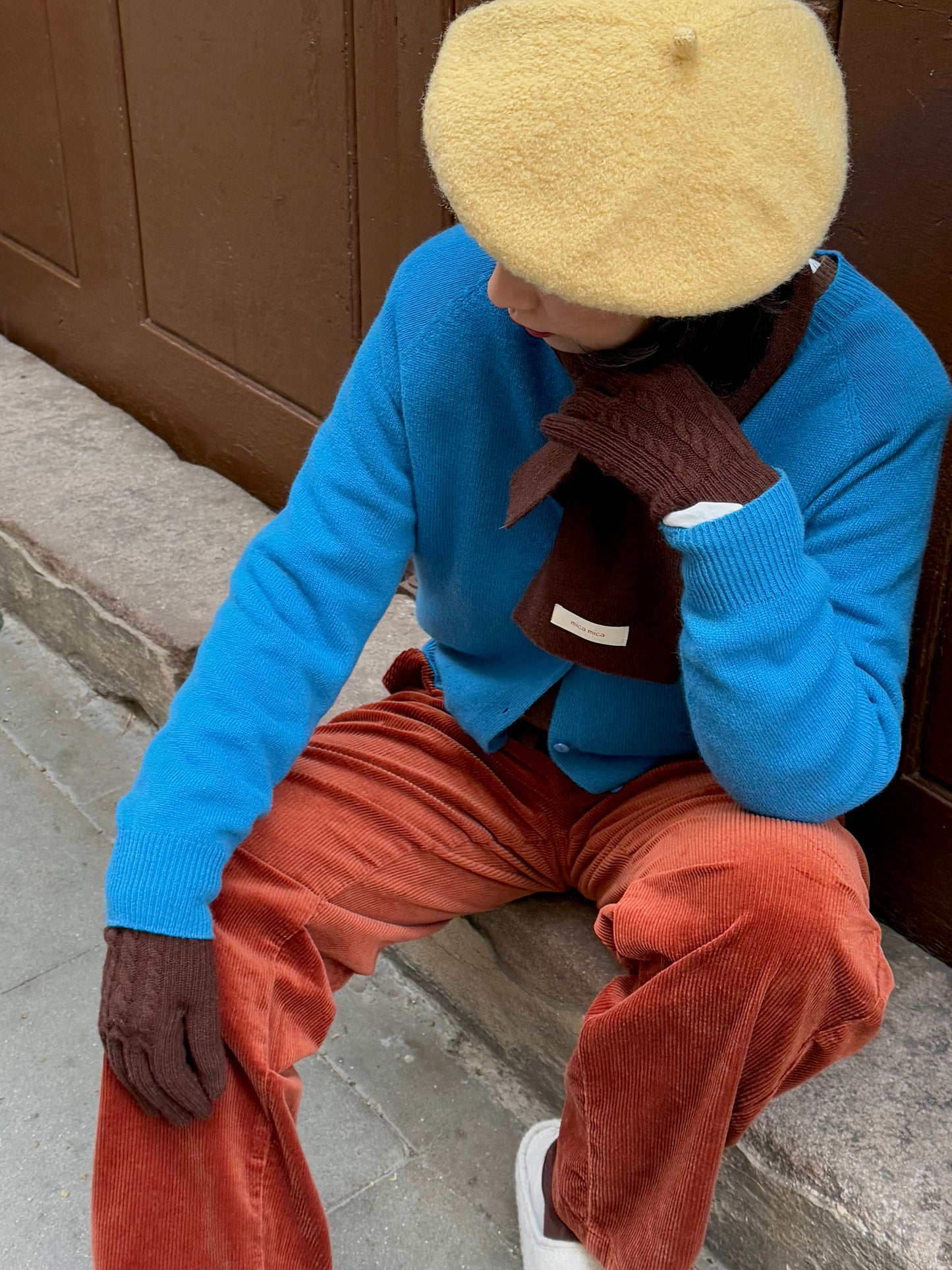 100%wool basic cardigan