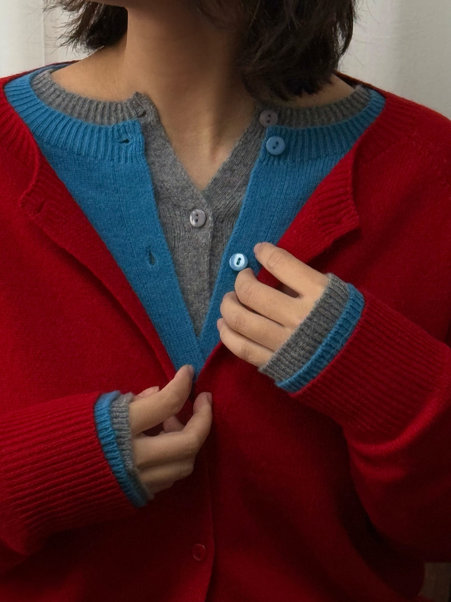 100%wool basic cardigan