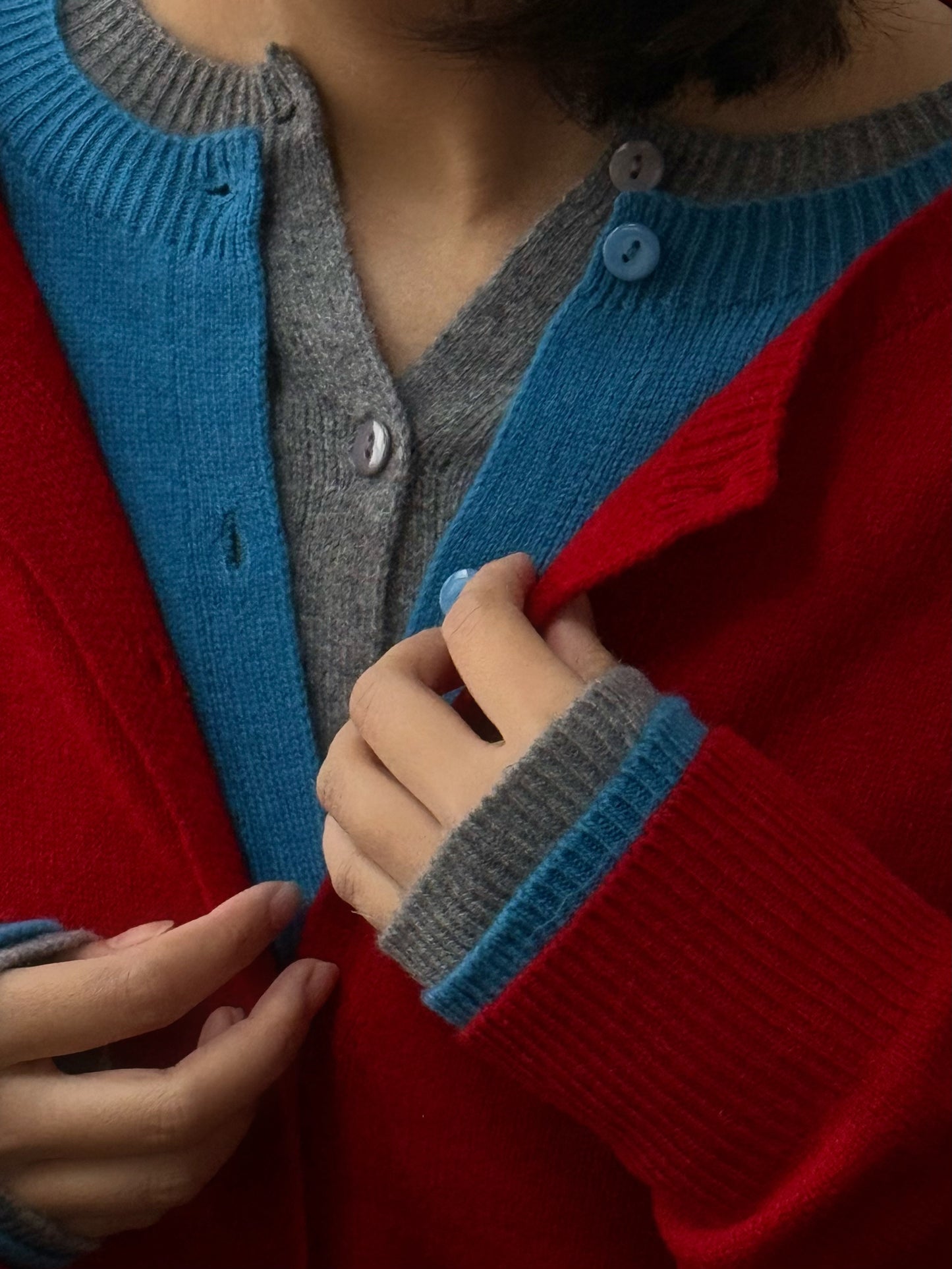 100%wool basic cardigan