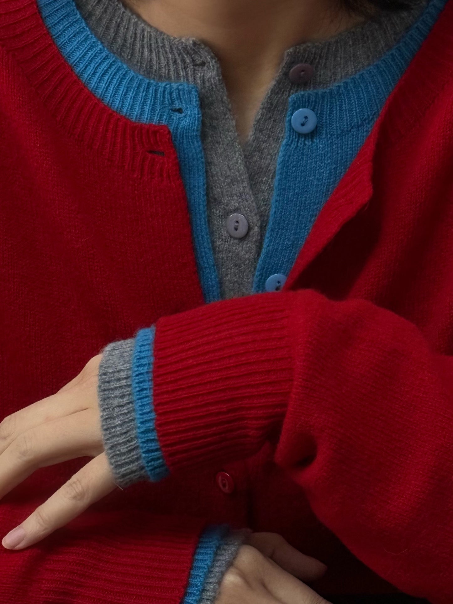 100%wool basic cardigan