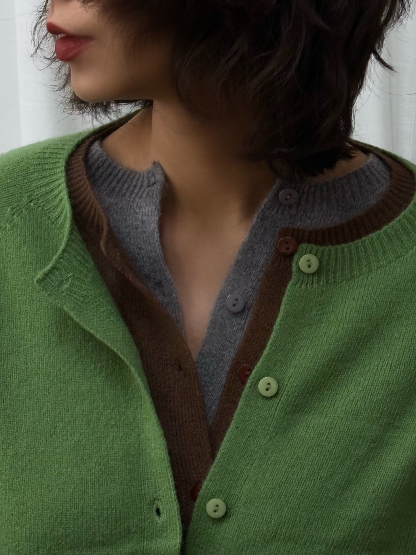 100%wool basic cardigan