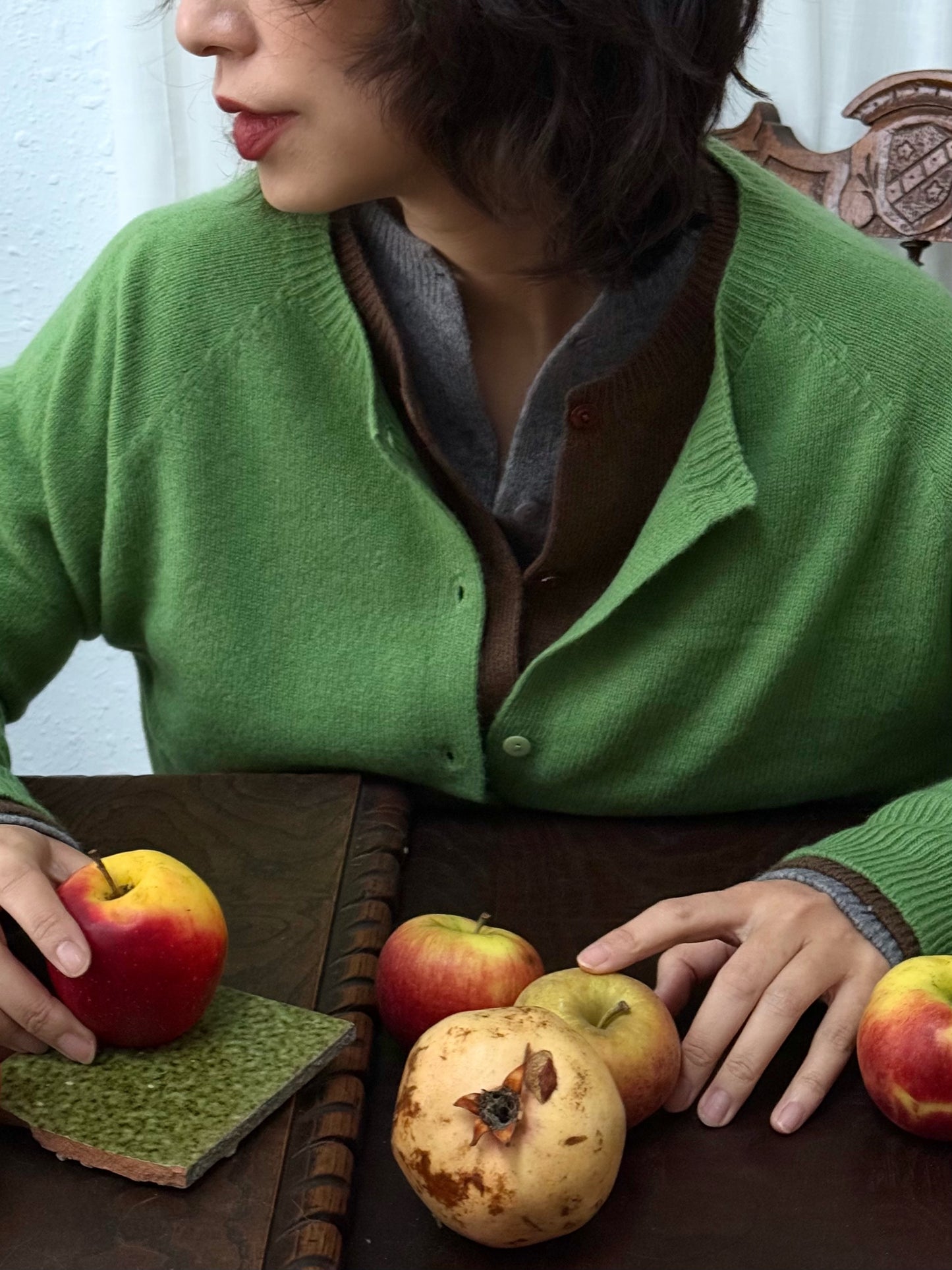 100%wool basic cardigan