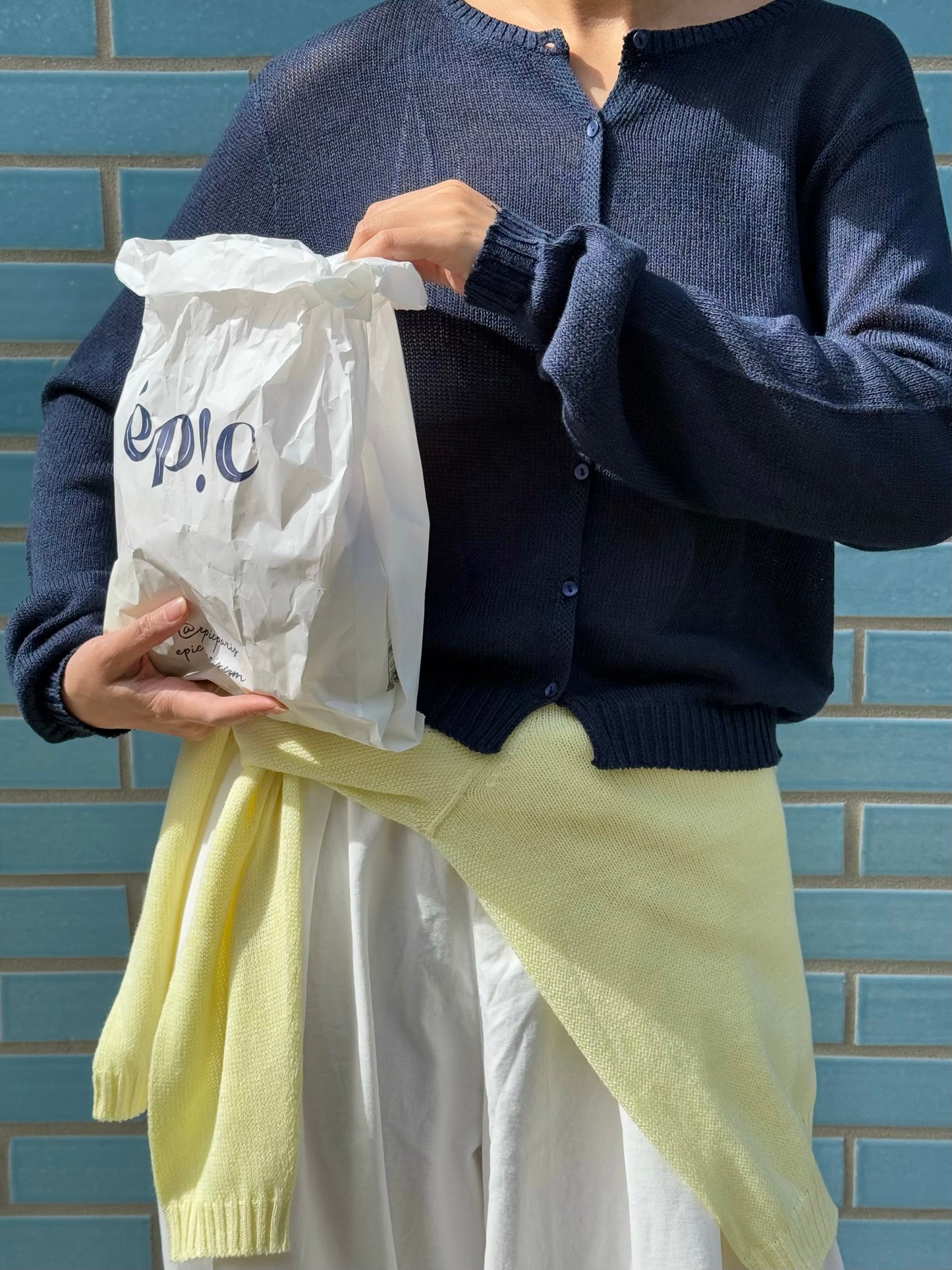 Paper-silk knitwear cardigan