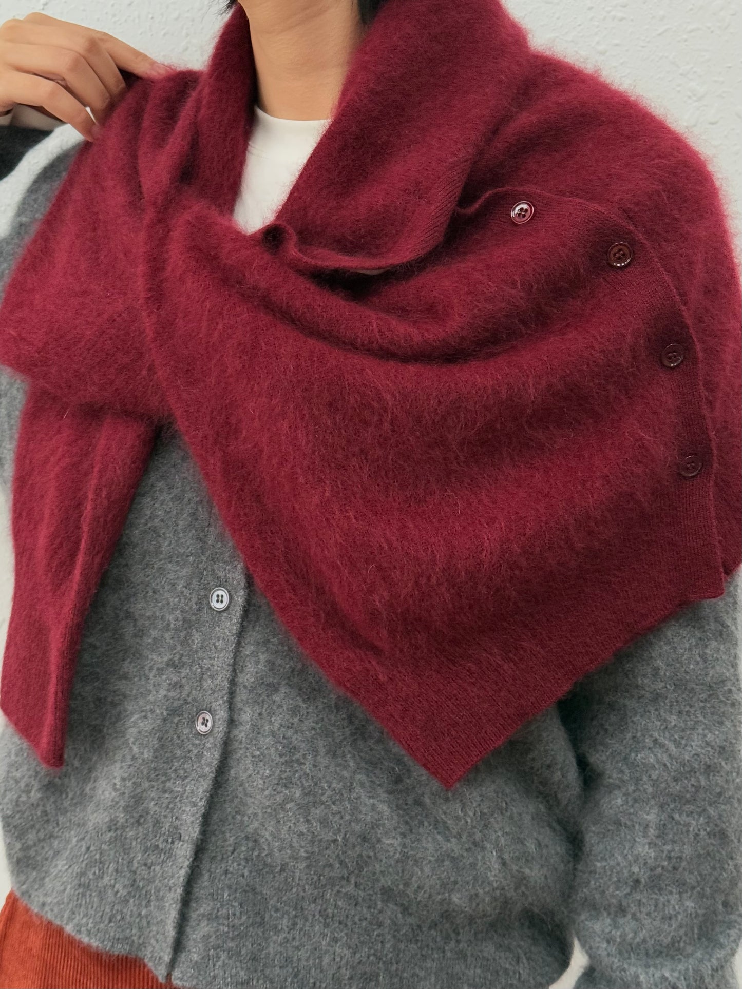 100%wool cardigan-long hair