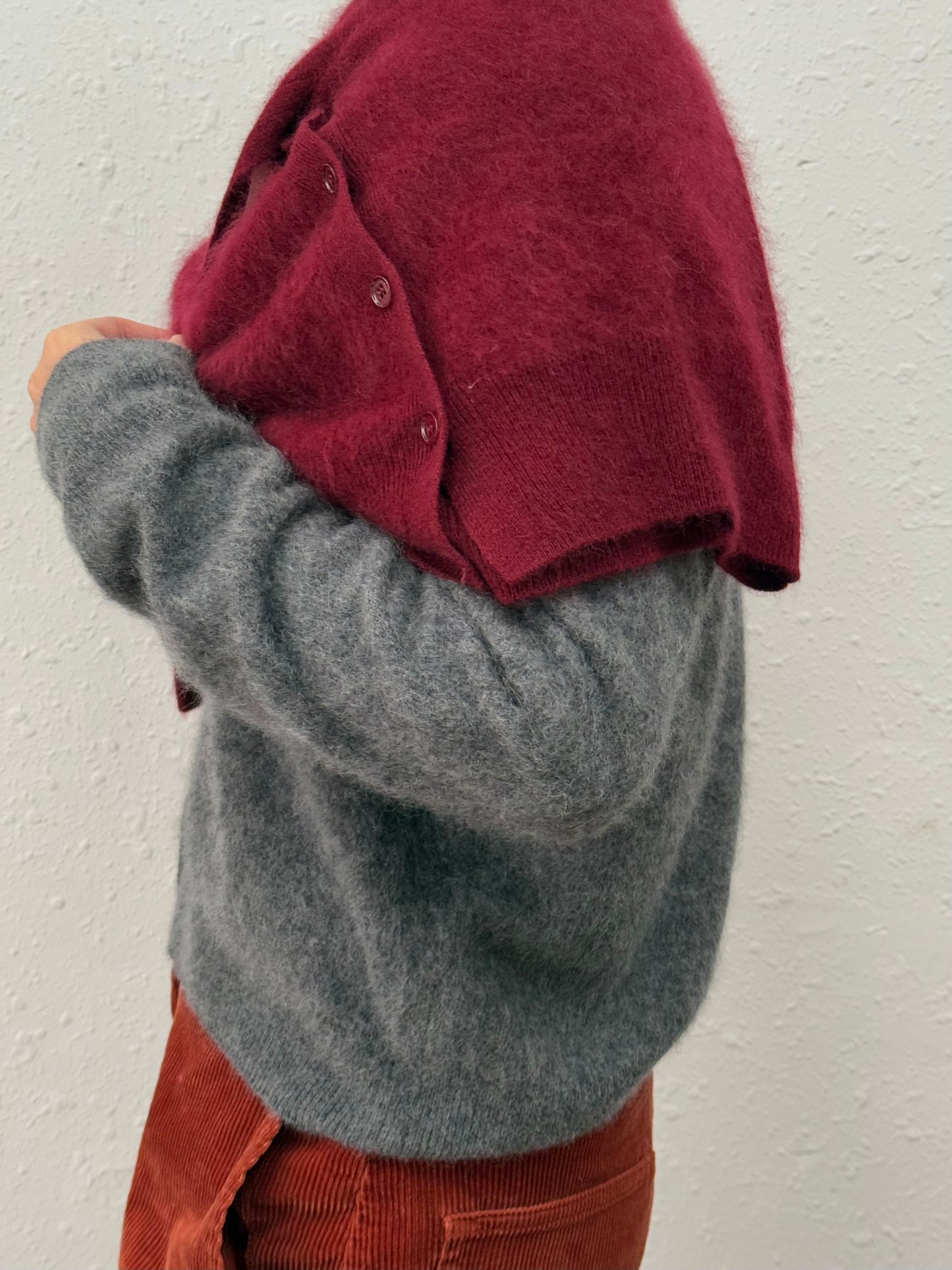 100%wool cardigan-long hair