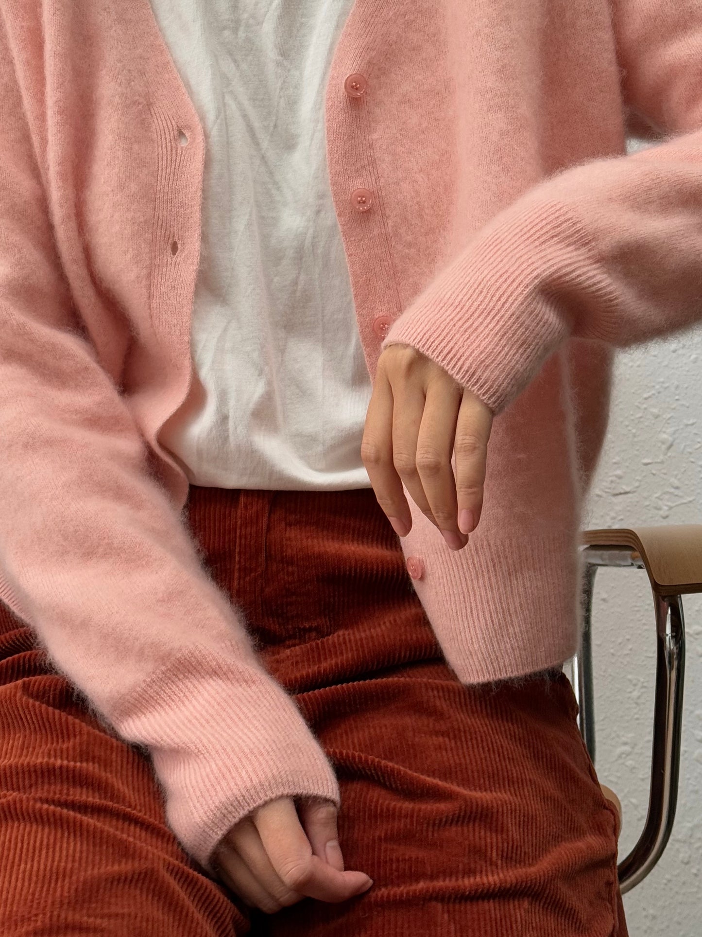 100%wool cardigan-long hair