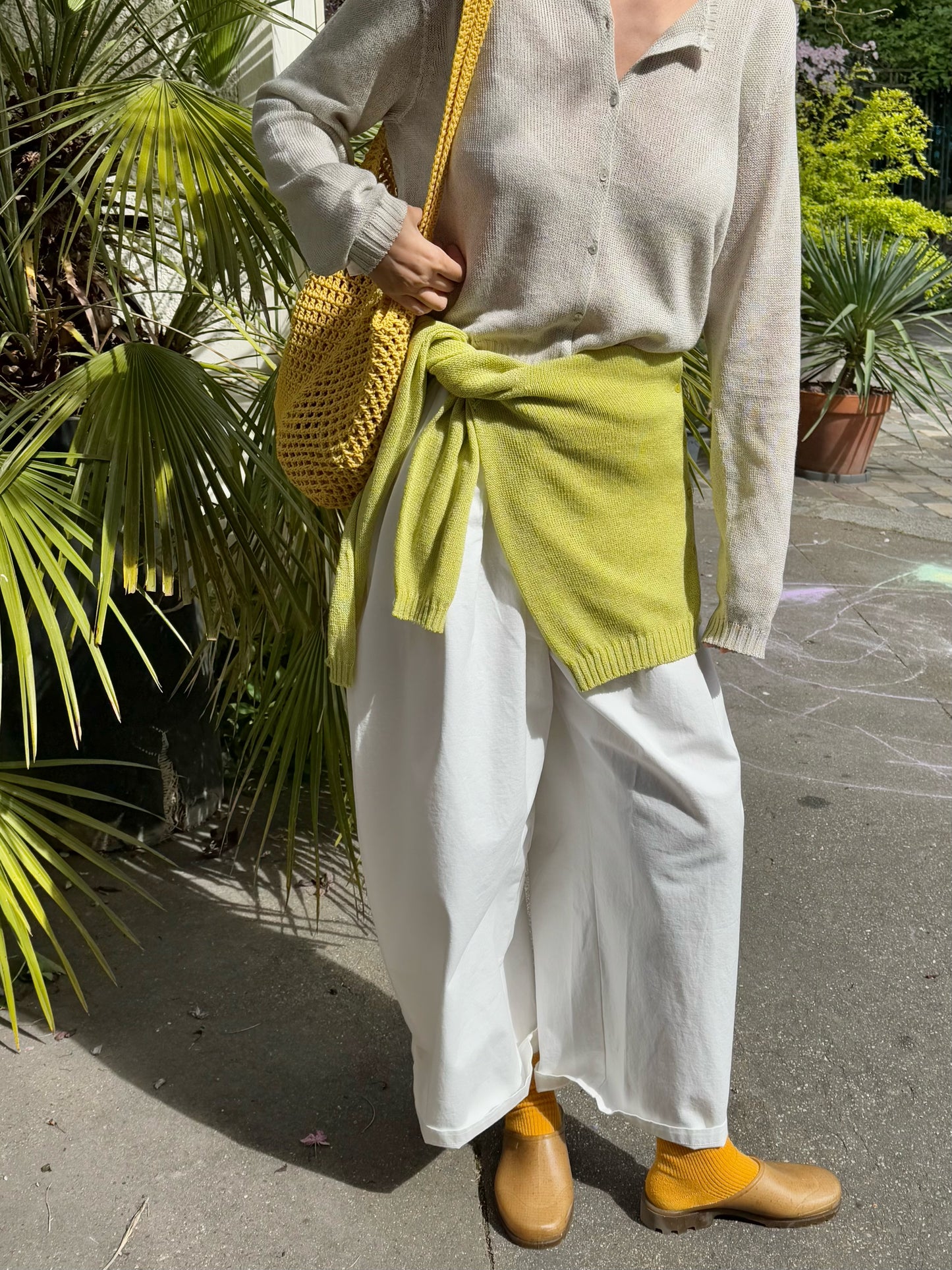 Paper-silk knitwear cardigan