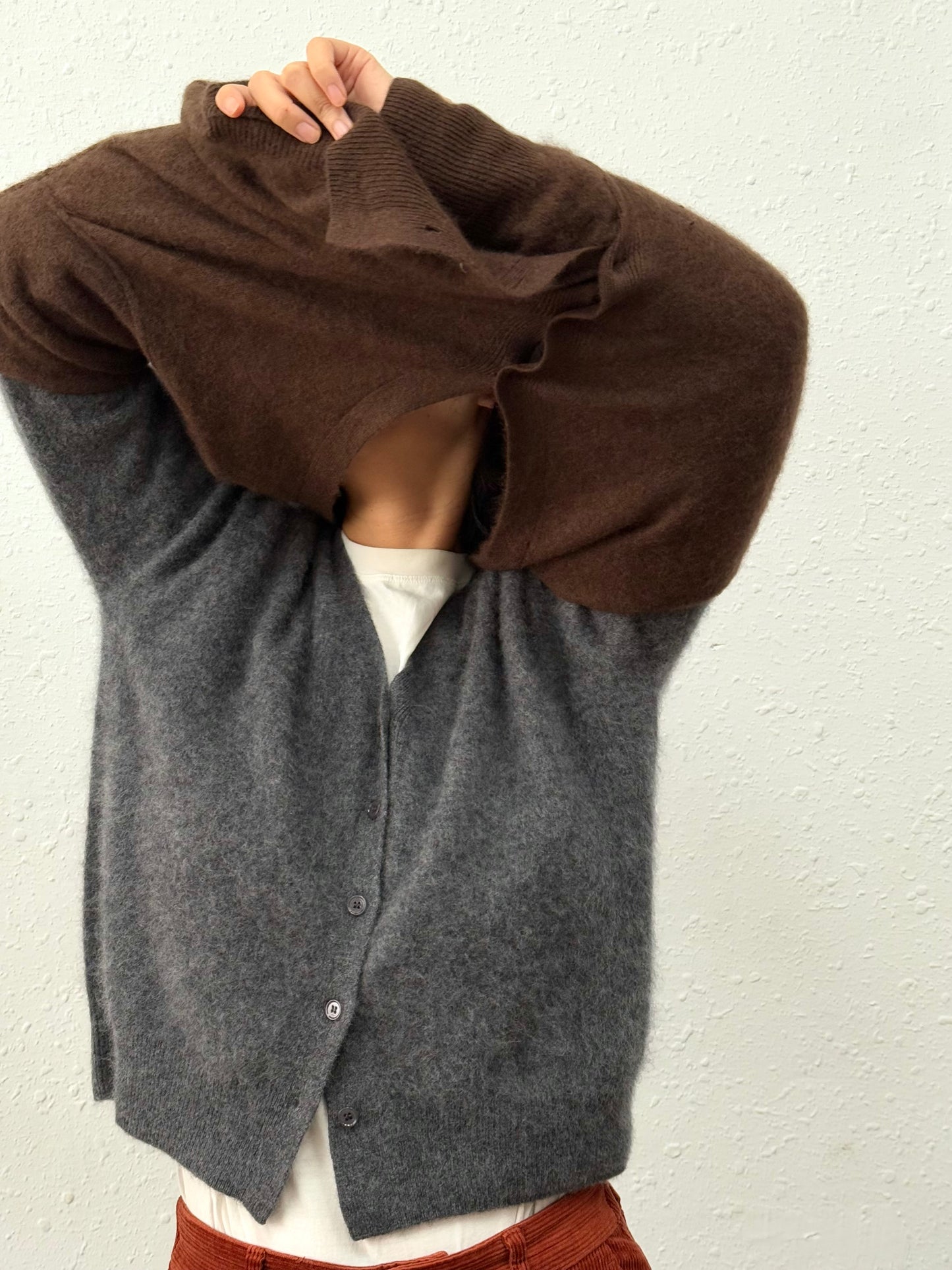 100%wool cardigan-long hair