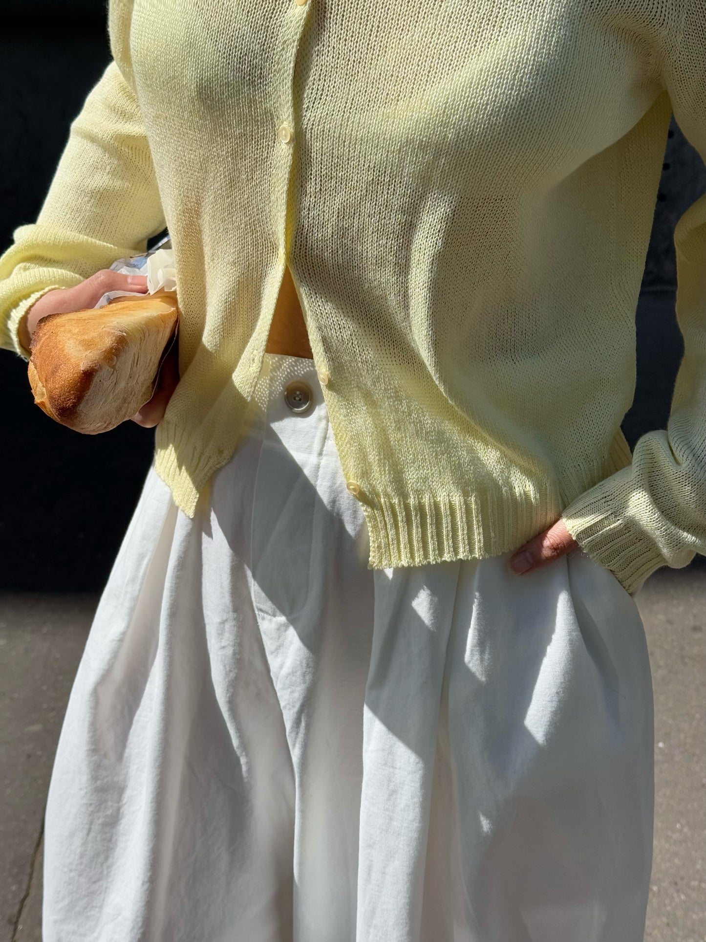 Paper-silk knitwear cardigan