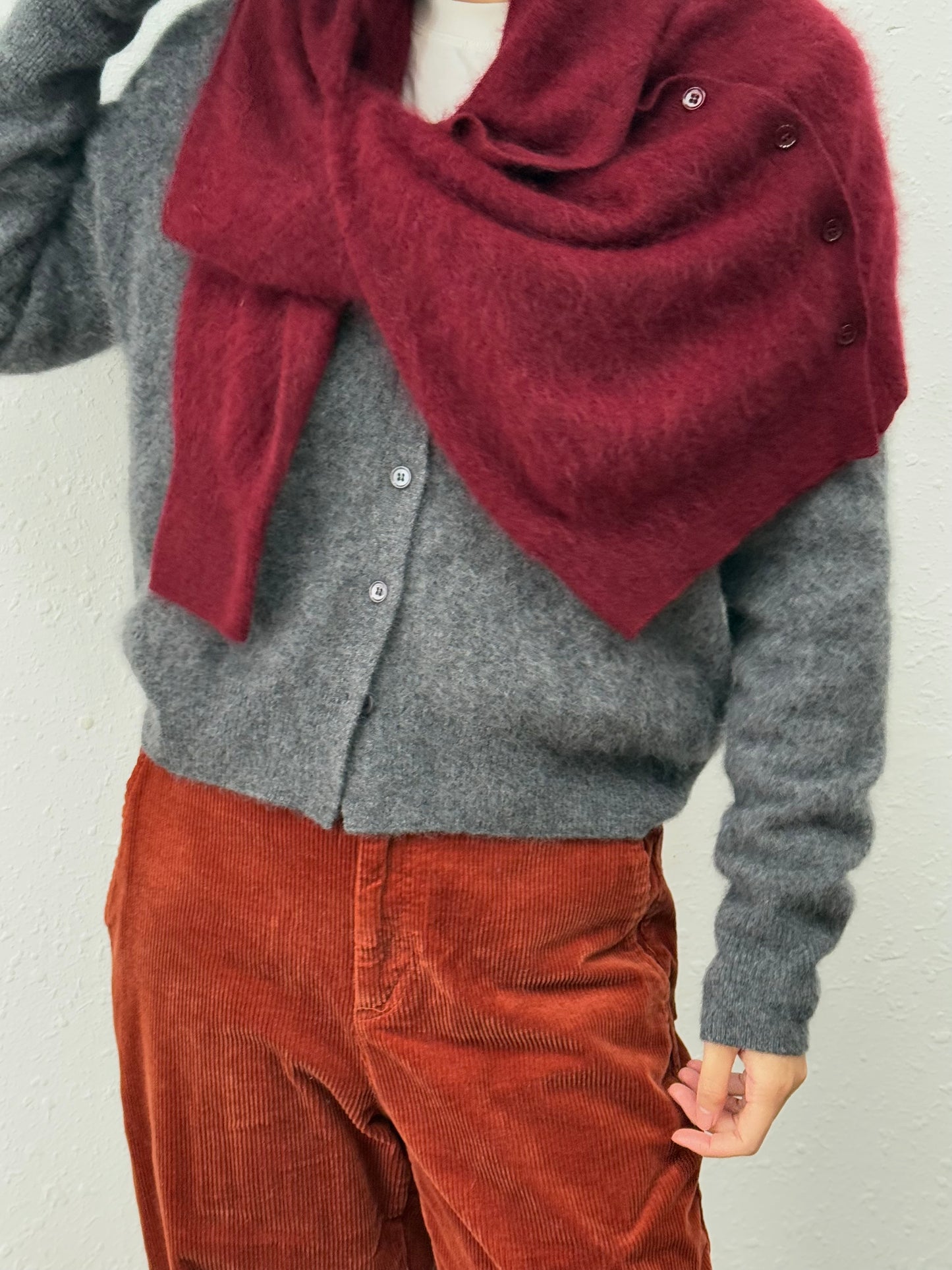 100%wool cardigan-long hair