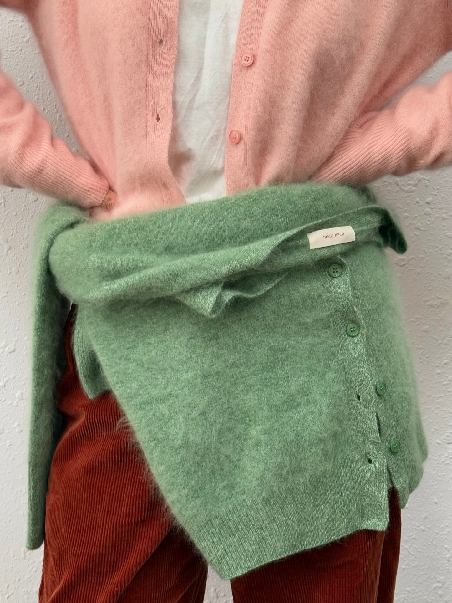 100%wool cardigan-long hair