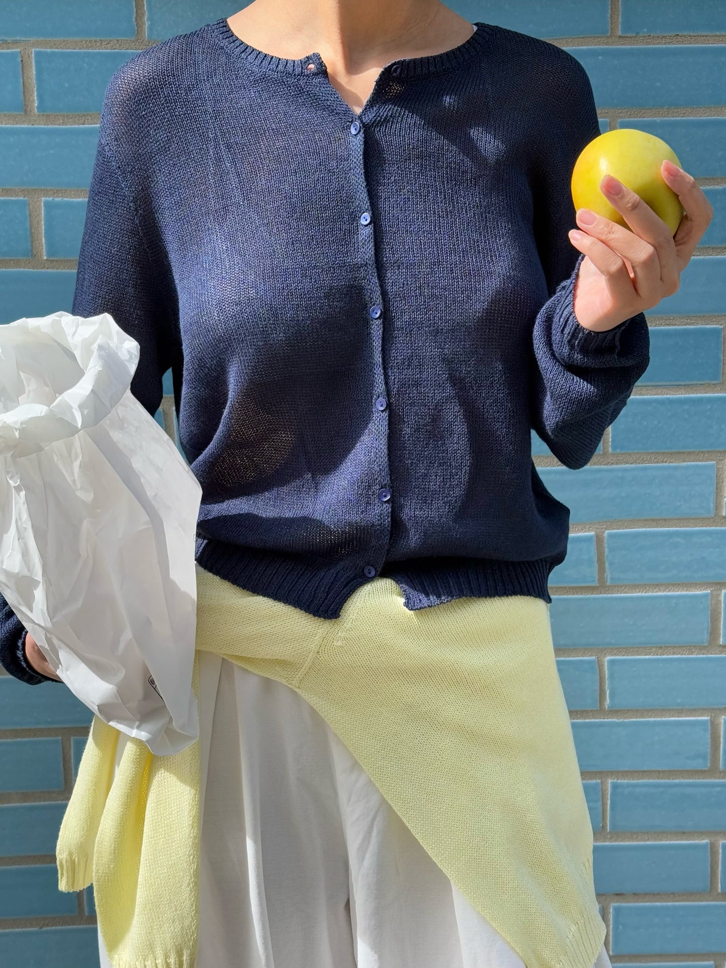 Paper-silk knitwear cardigan