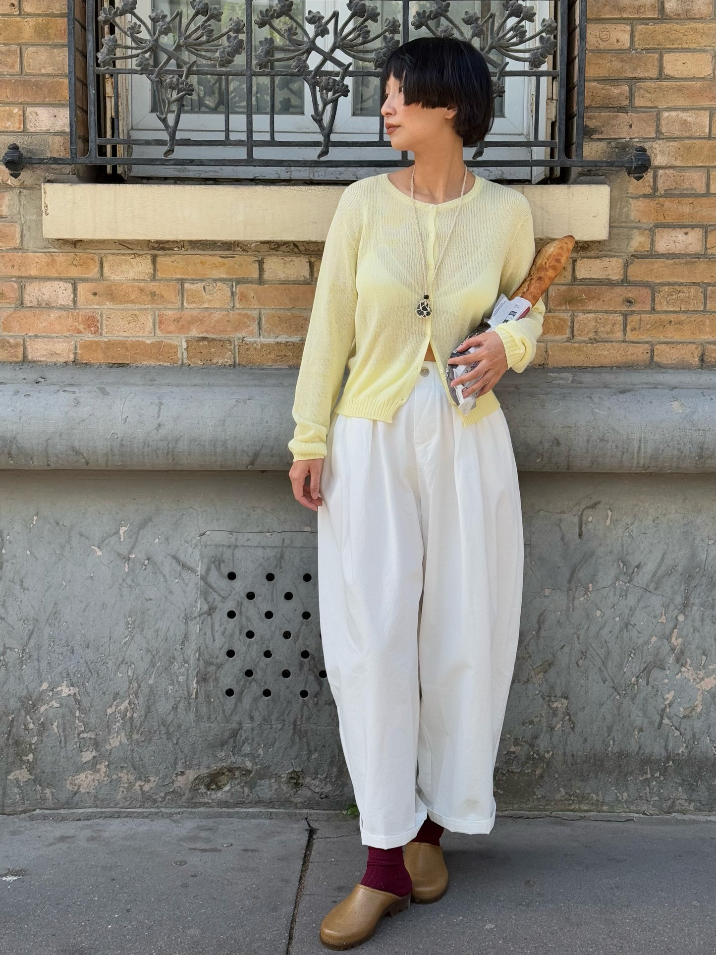 Paper-silk knitwear cardigan