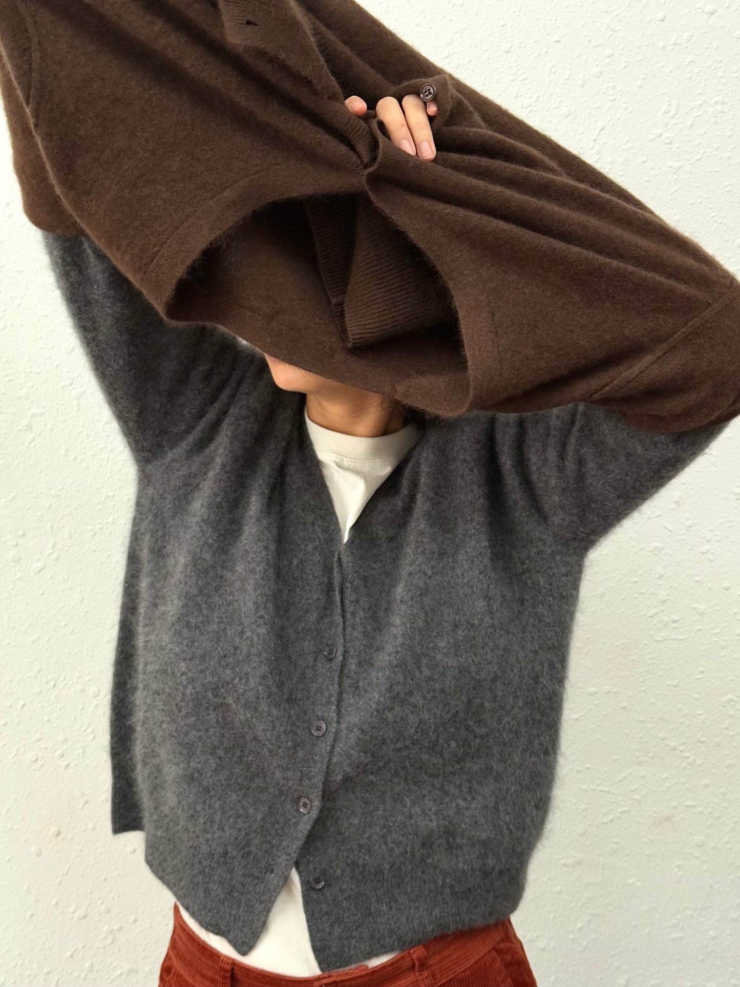 100%wool cardigan-long hair