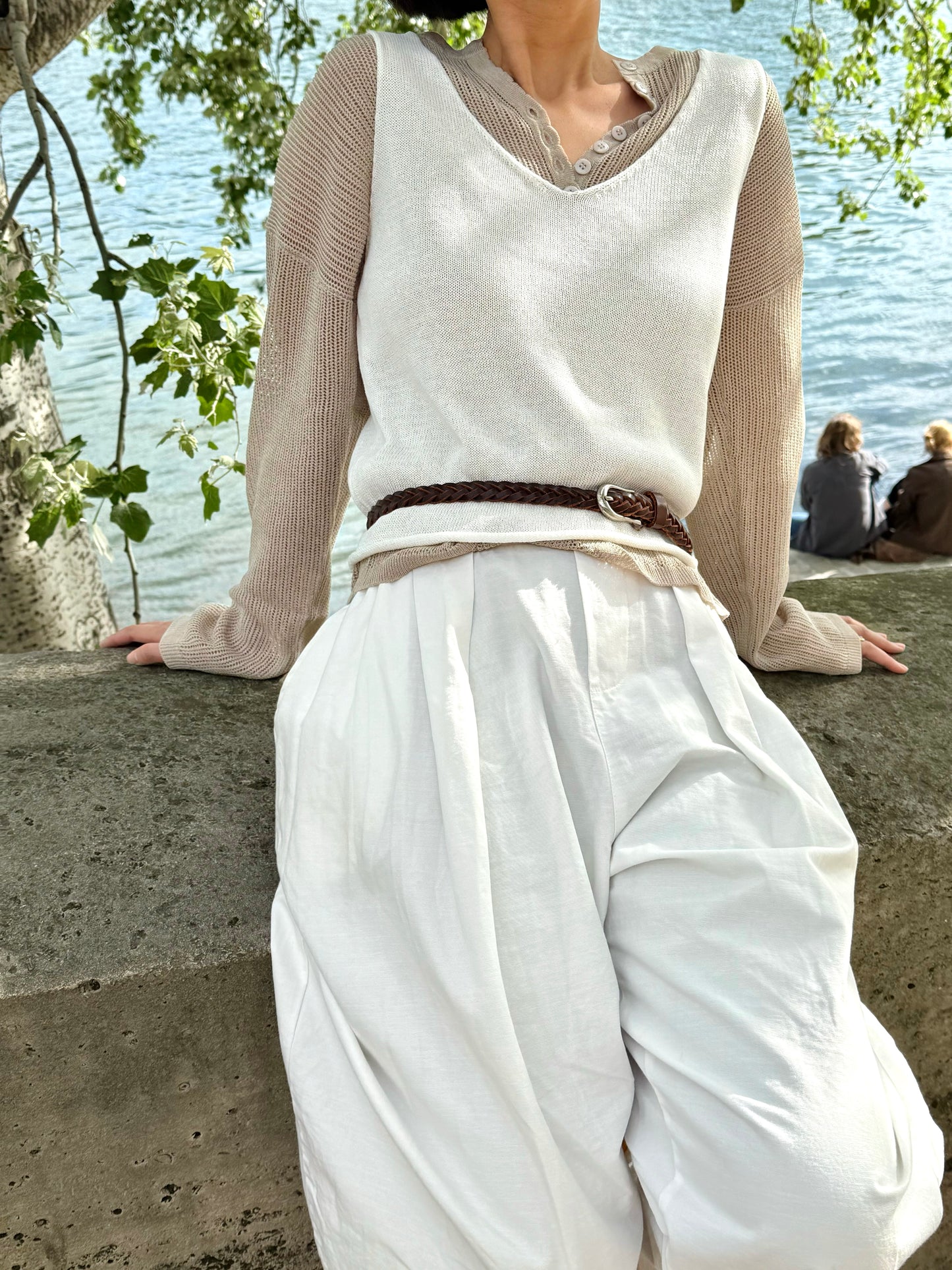 Linen Knit Henley